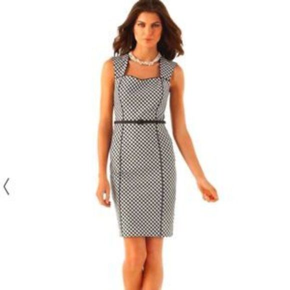 White House Black Market Gingham Check Dress Size 4 - Picture 1 of 9